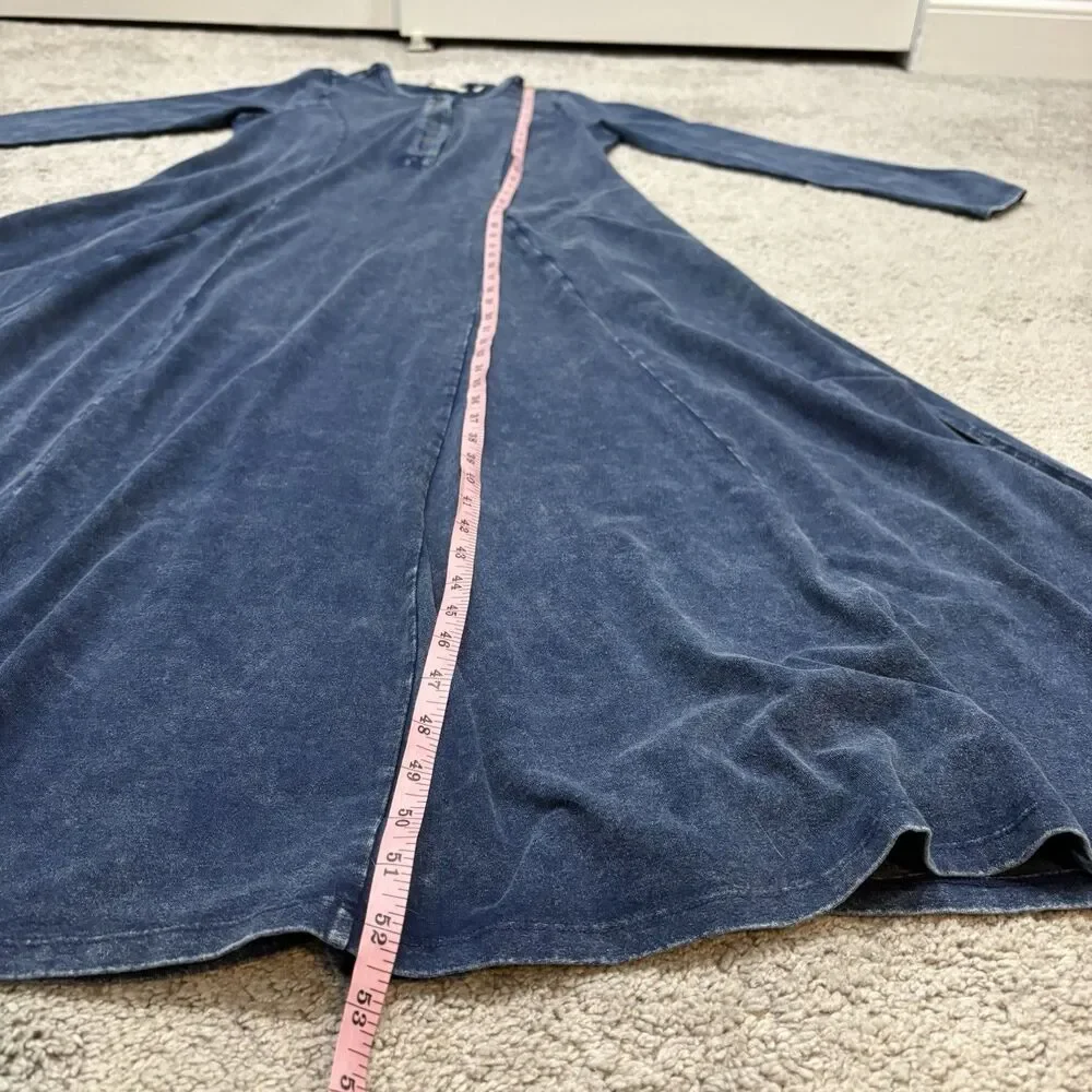 Soft Surroundings Janet Knit Denim Maxi Dress Size M
